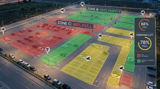 Kamera destekli bölge bazlı otopark doluluk haritası