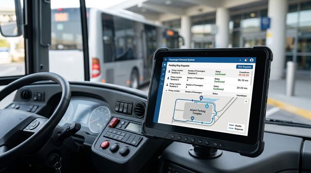 Ring servis aracında yolcu talep yönetim ekranı