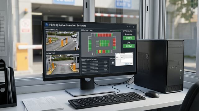 Operatör masasında canlı otopark kontrol ekranı